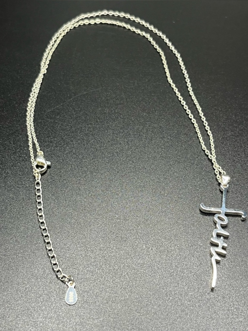 Sterling Silver 925 Faith Cross Necklace Minimalist Religious Pendant